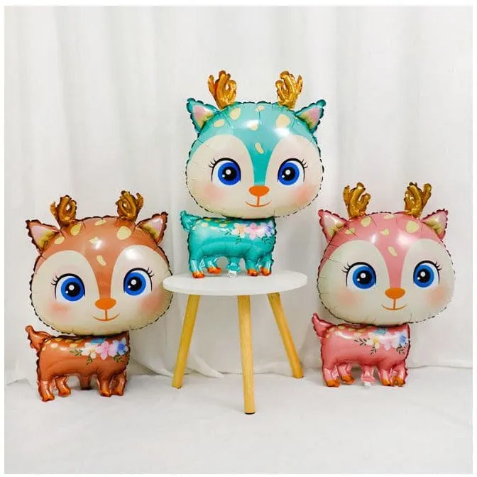 1 pc Birthday Party Balloons Large Size Deer Foil Balloon Adult & Kids Party Theme Decorations for Birthday, Anniversary, Baby Shower, Pink