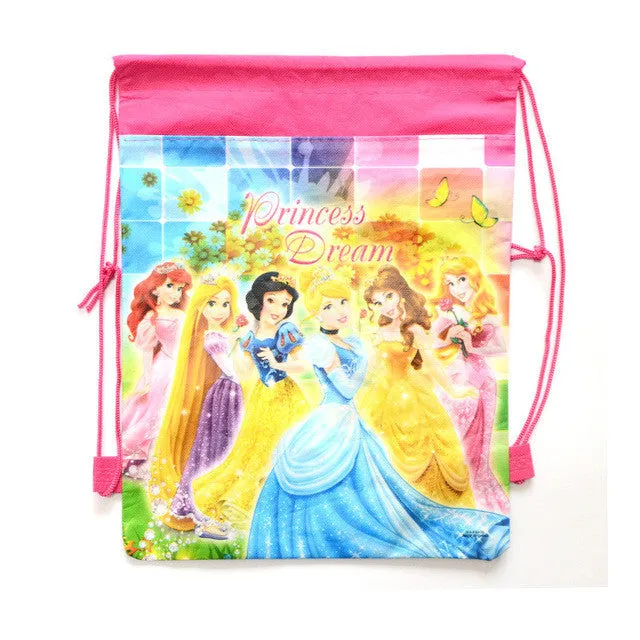 1 Pic children schoolbags Princess Drawstring Bags Cartoon For Girls & Boys multipurpose school backpack Christmas gifts 1515