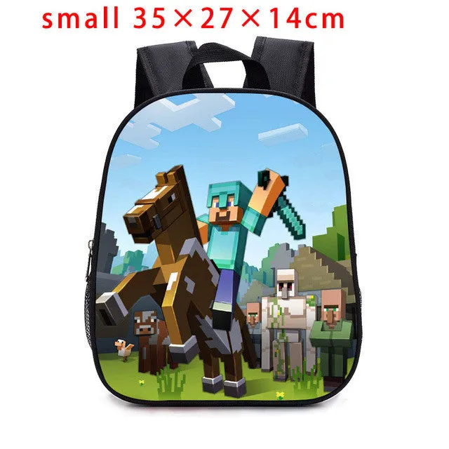 2017children Backpack Kindergarten Backpack Boy Cute MineCraft Cartoon Backpack Hot Game Backpack School Bags for Boys and Girls