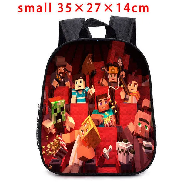 2017children Backpack Kindergarten Backpack Boy Cute MineCraft Cartoon Backpack Hot Game Backpack School Bags for Boys and Girls