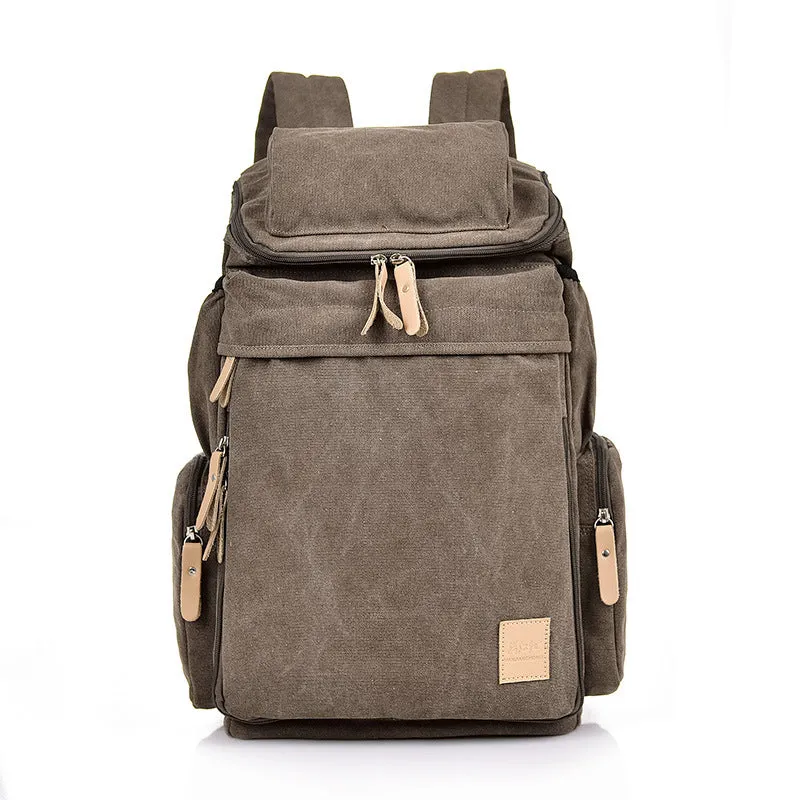 2022 New Korean Style Vintage Backpack Female Student Canvas Backpack Men's Outdoor Leisure Travel Bag Hiking Backpack