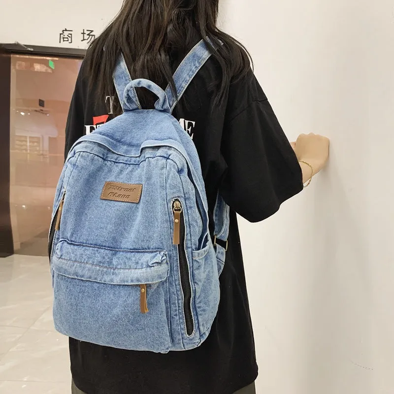 2022ins Fashion Personality All-Match New Backpack Travel Leisure Commute Junior High School Student Backpack