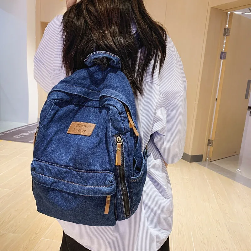 2022ins Fashion Personality All-Match New Backpack Travel Leisure Commute Junior High School Student Backpack