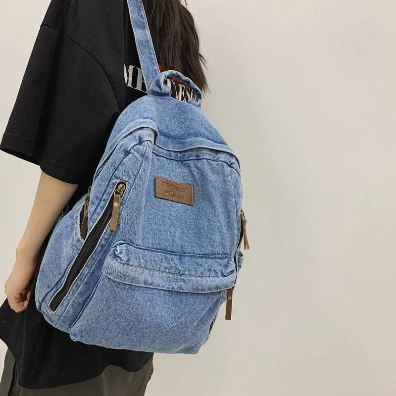 2022ins Fashion Personality All-Match New Backpack Travel Leisure Commute Junior High School Student Backpack