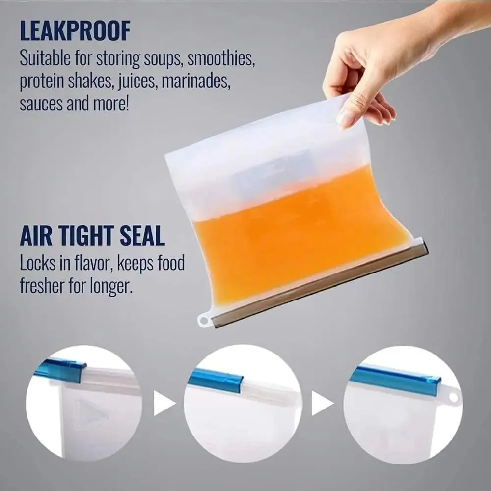 500ml/1000ml/1500ml Silicone Reusable Silicone Food Storage Bag