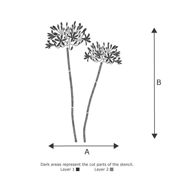 Agapanthus Wall Stencil