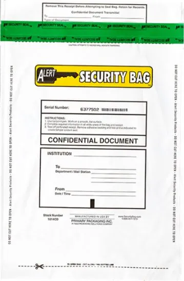 Alert 1014CD-250 Confidential Documents Bag Opaque 10" x 14" - 250 Pack