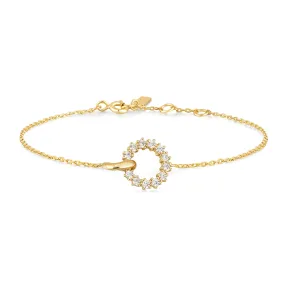 Ania Haie Gold Interlinked Circles Pavé Bracelet B056-01G