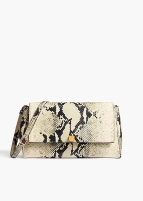 Audrey Crossbody Bag in Natural Python-Embossed Leather