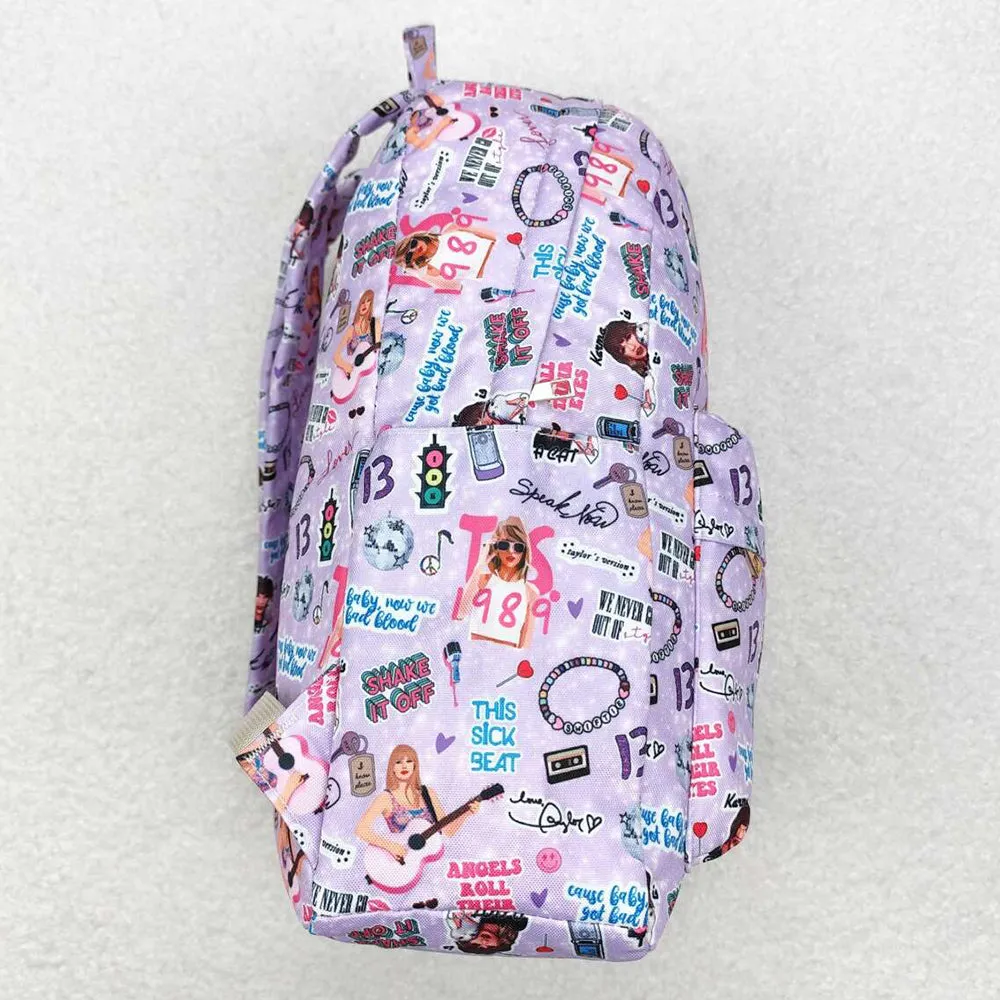 Baby Kids Girls Backpacks Purple Backpack Zip Back Bags BA0238