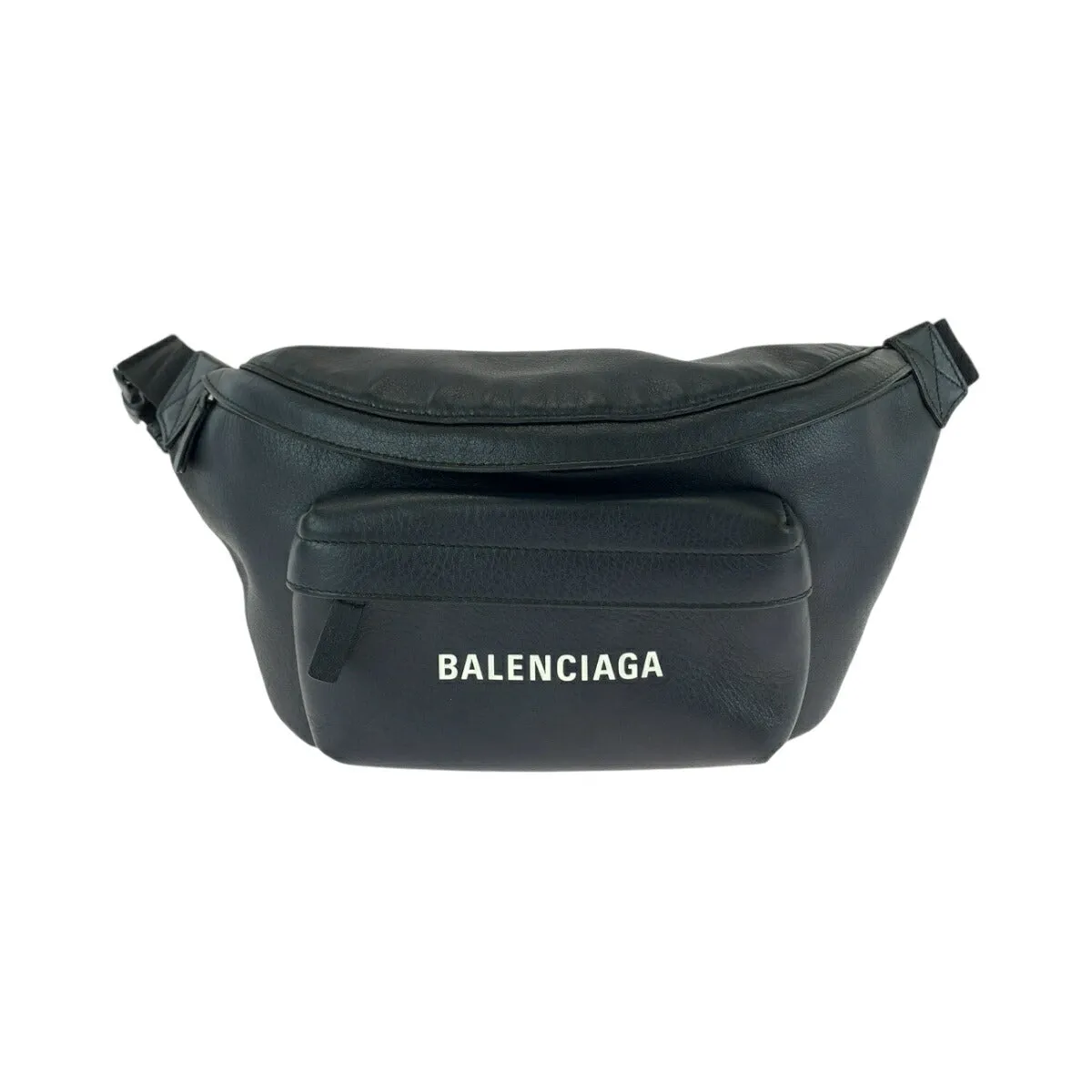 Balenciaga Leather Logo Waist Bag Black