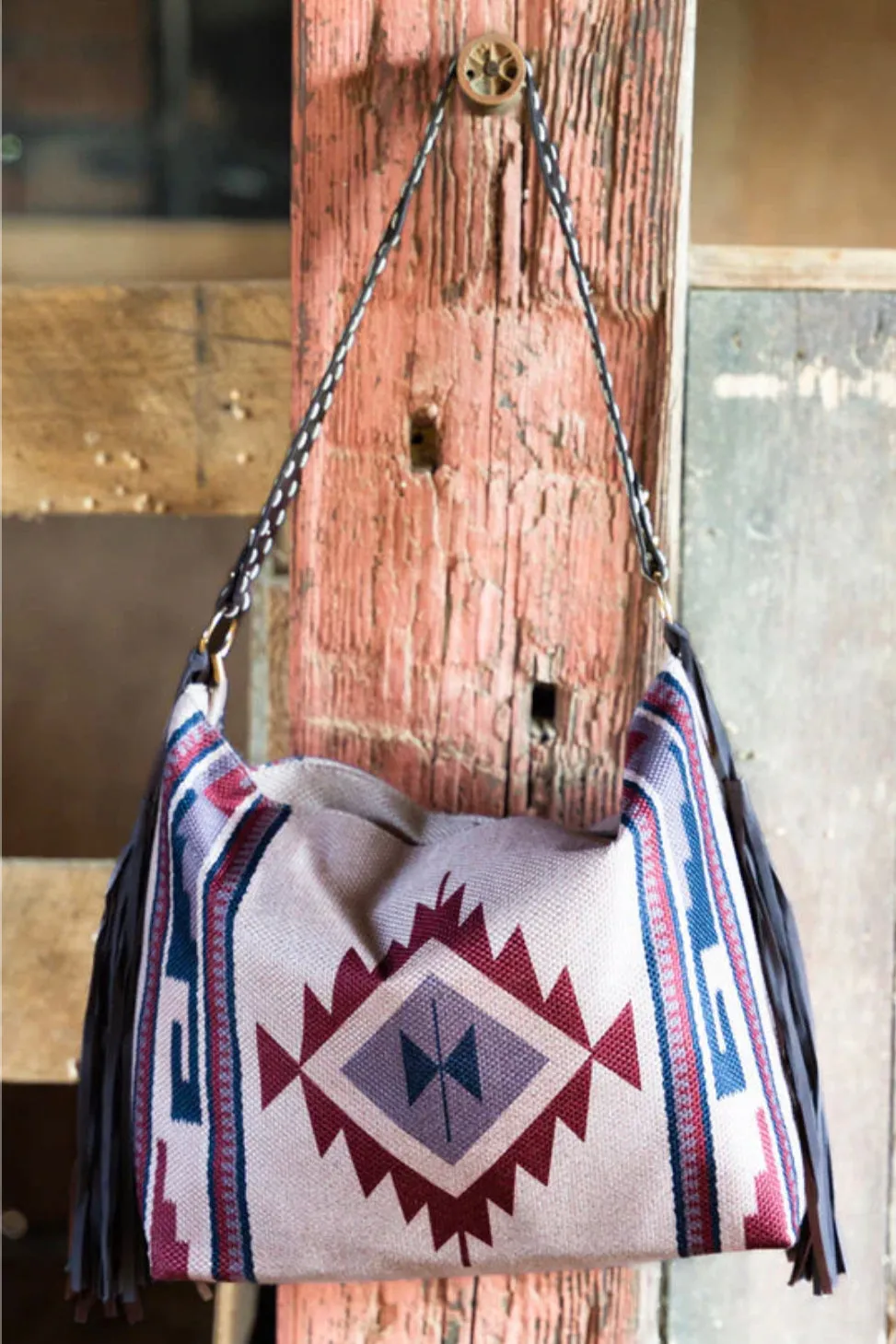 Bandelier Tassel Aztec Shoulder Tote Purse