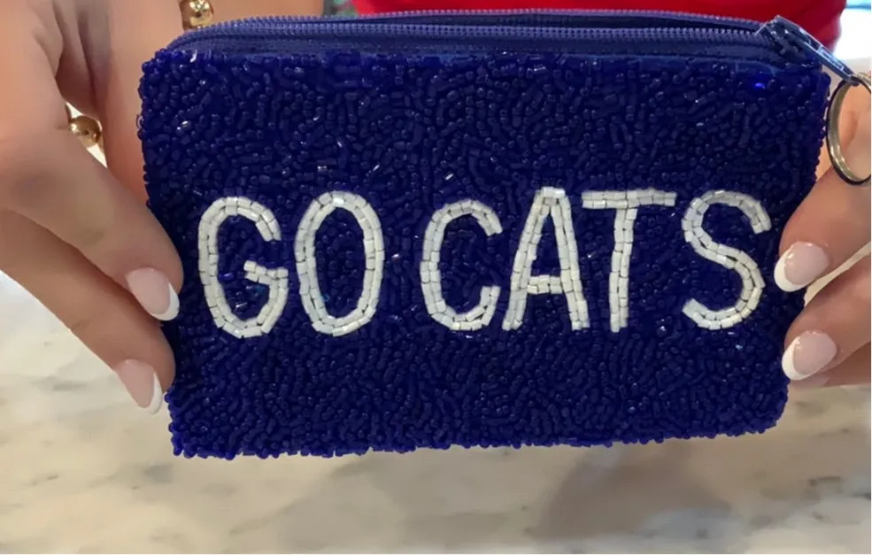 Beaded Small Coin Purse UK Go Cats