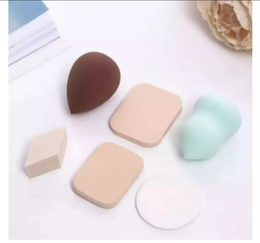 Beautious Makeup Sponges Pack of 6 Beauty Blending Sponges Cosmetic Powder Puff Facial Makeup Soft Sponges Random Colors & Shapes-Cosmetic Sponges