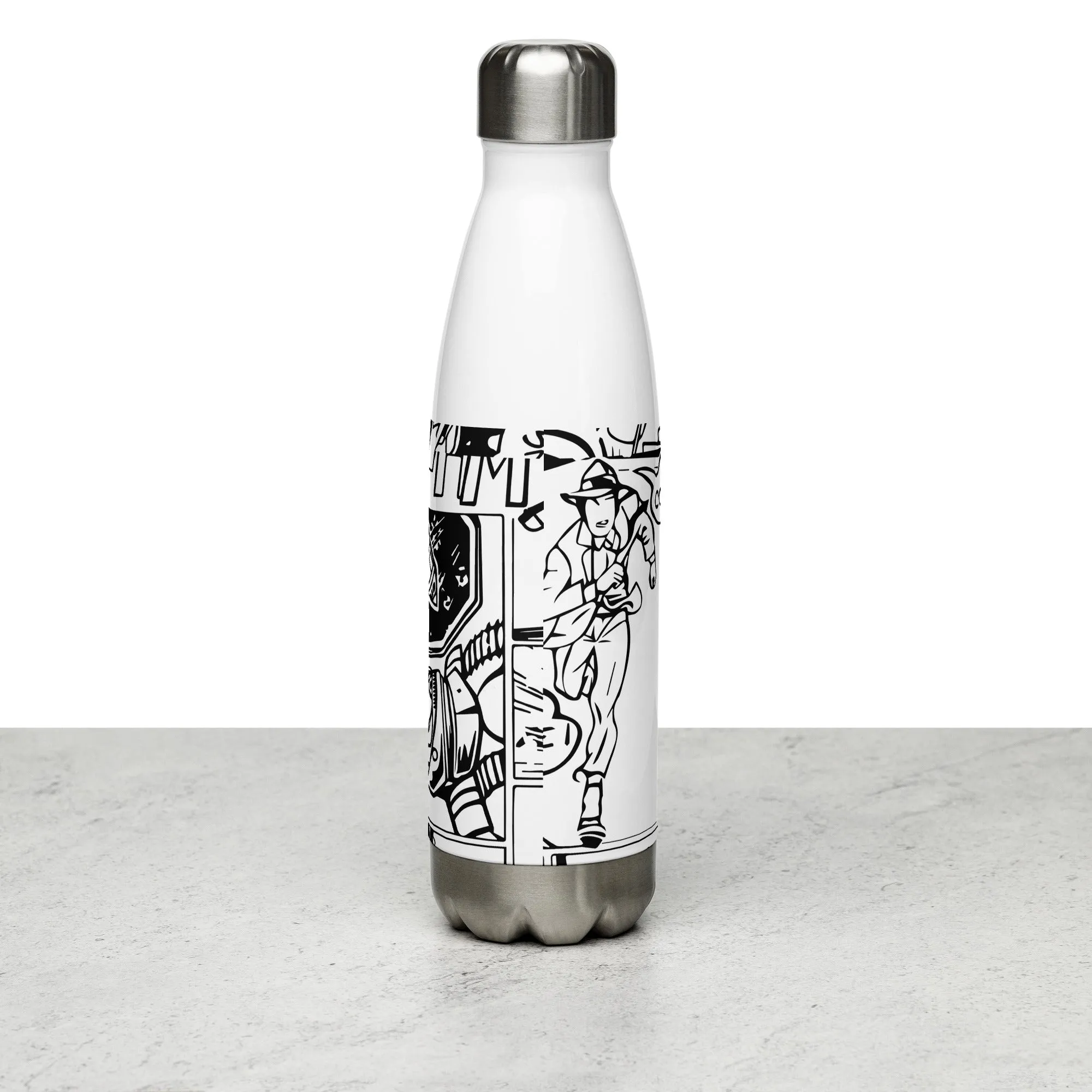 Black & White Comic Book Water Bottle