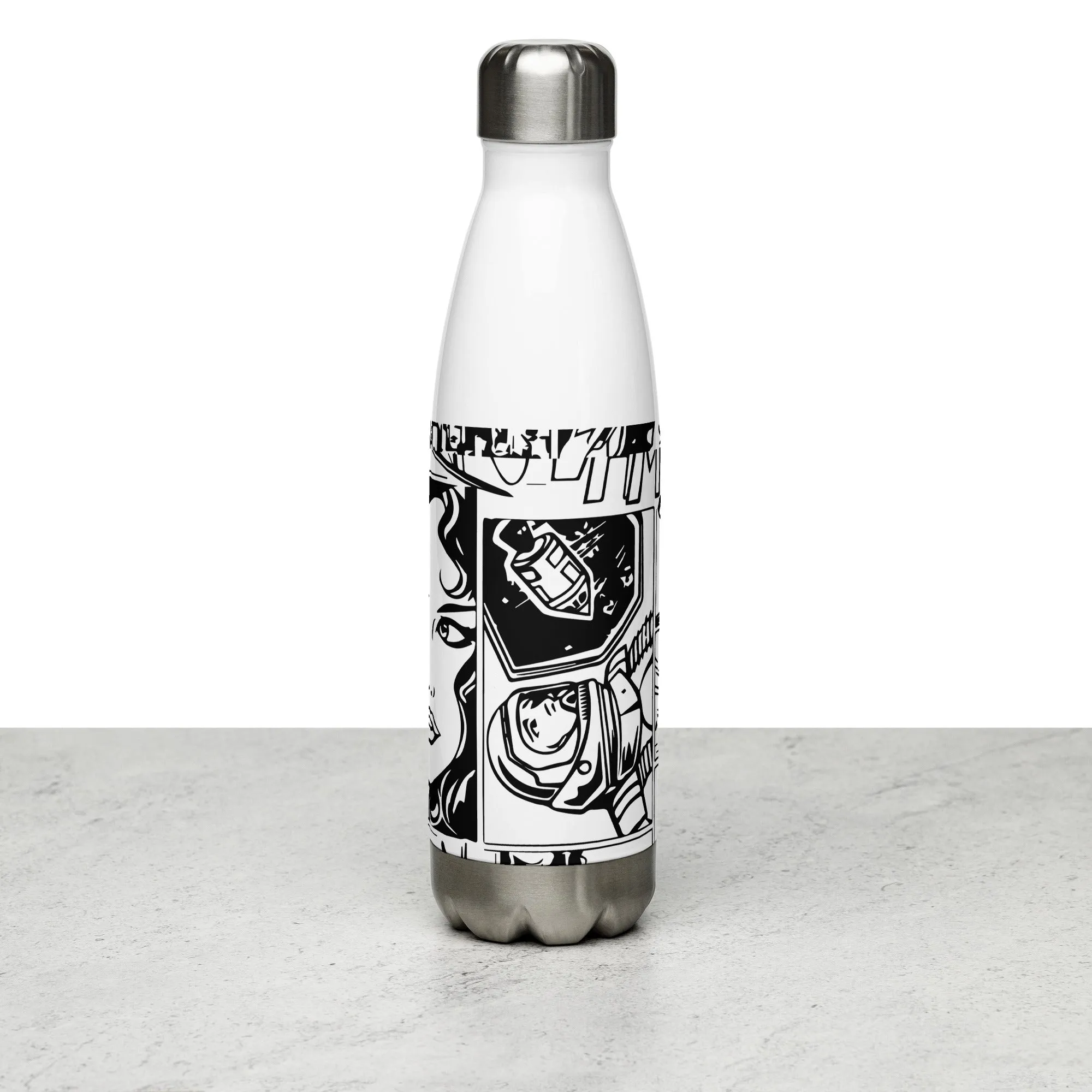 Black & White Comic Book Water Bottle