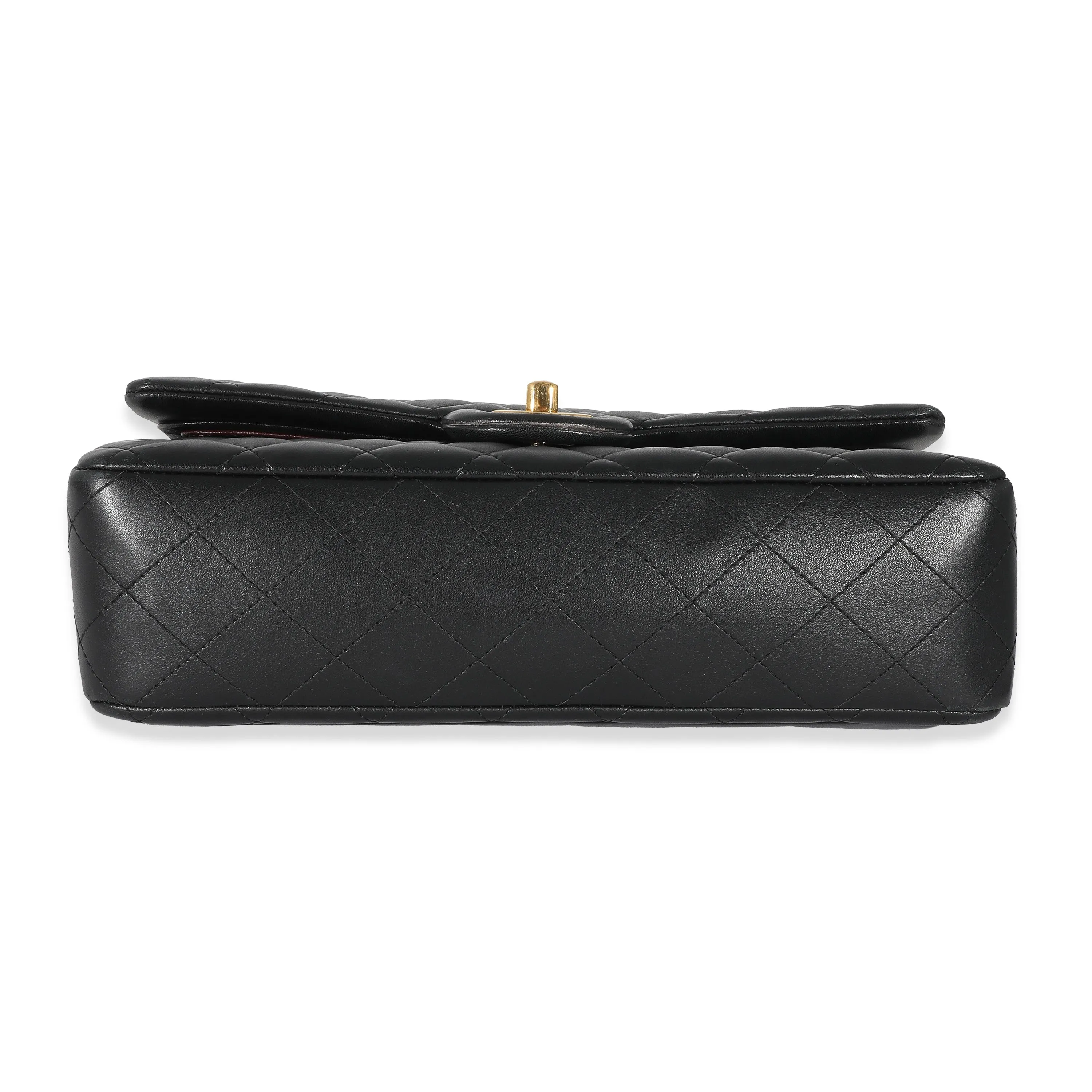 Black Lambskin Medium Classic Double Flap Bag