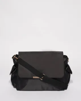 Black Mia Nylon Large Baby Bag