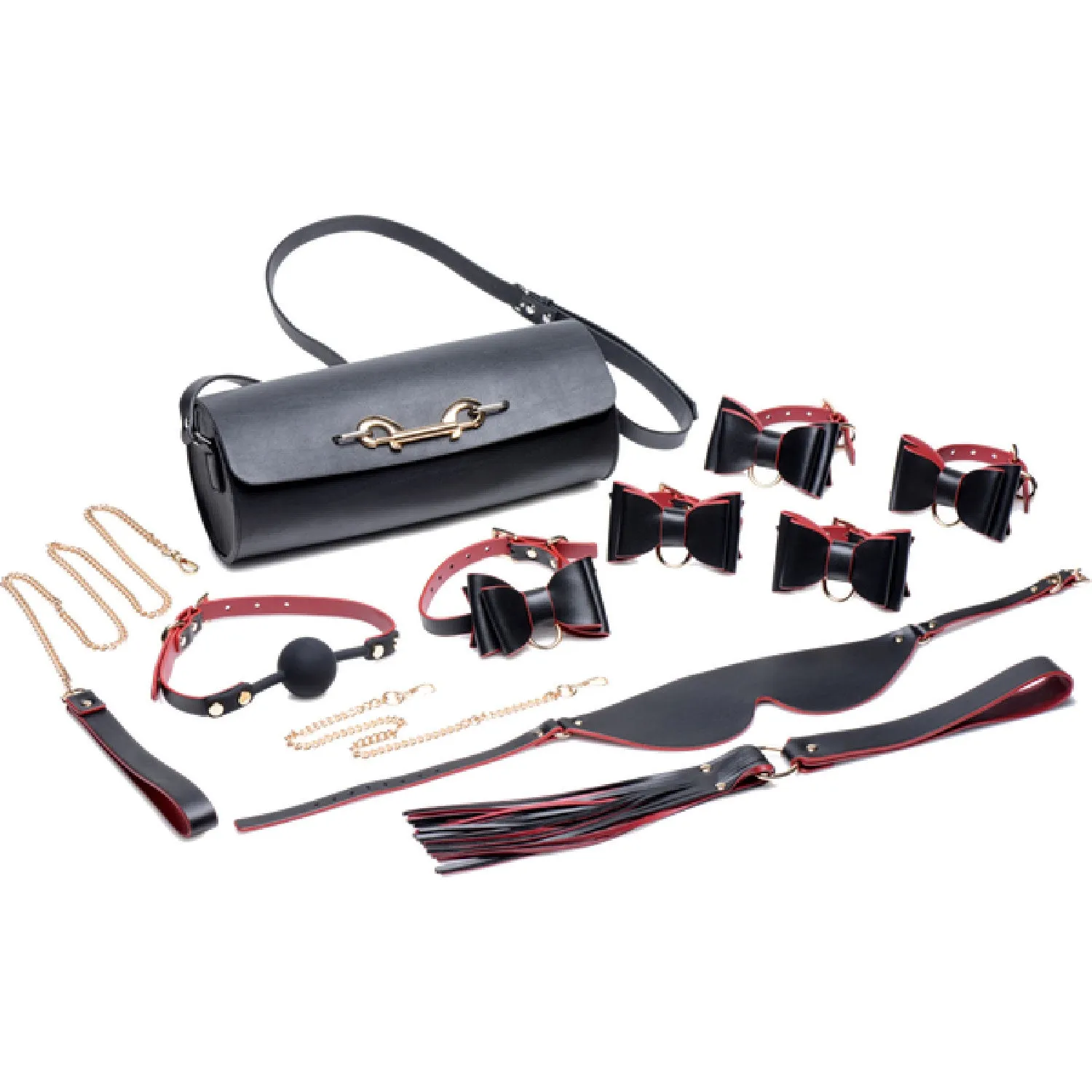 Bondage To Go Black And Red Bow Bondage Set With Carry Case