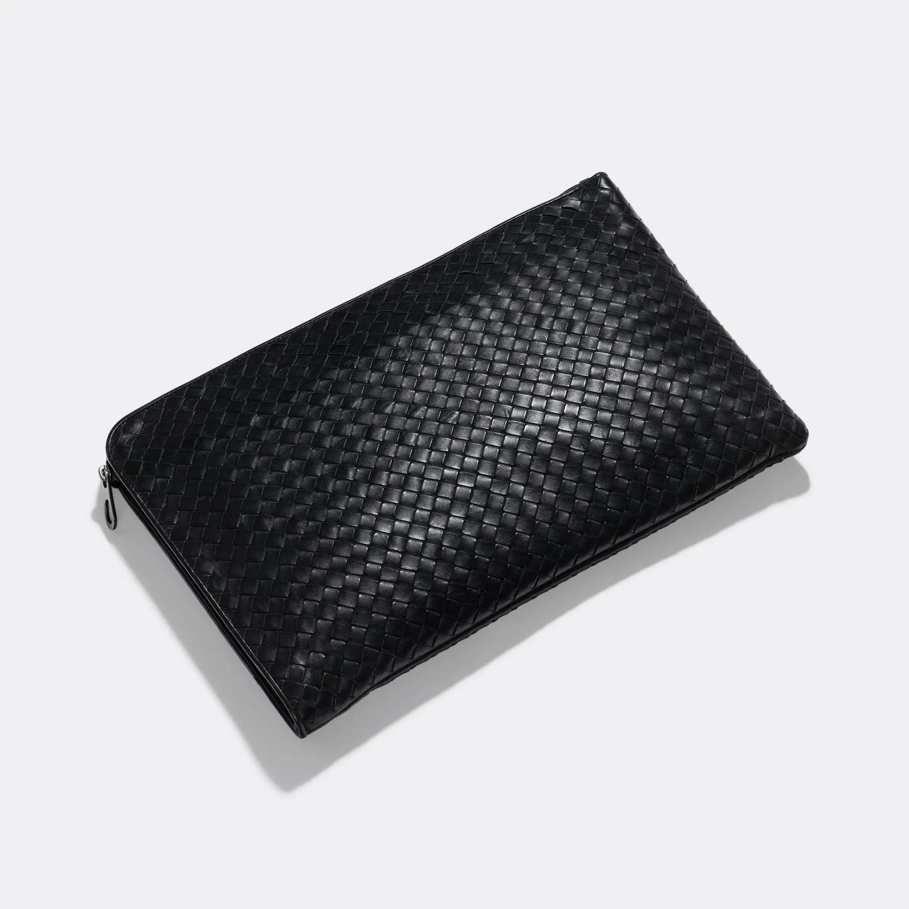 Bottega Veneta Black Intrecciato Document Case