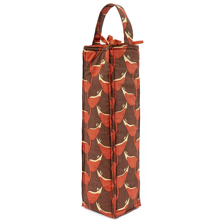 Bougainvillea Red Padded Wine Bag