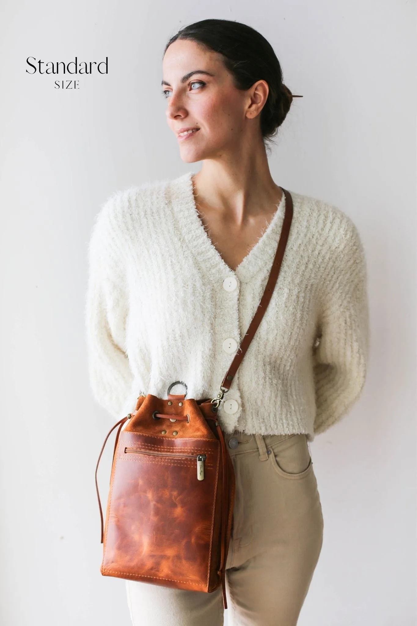 Brown Leather Backpack Purse