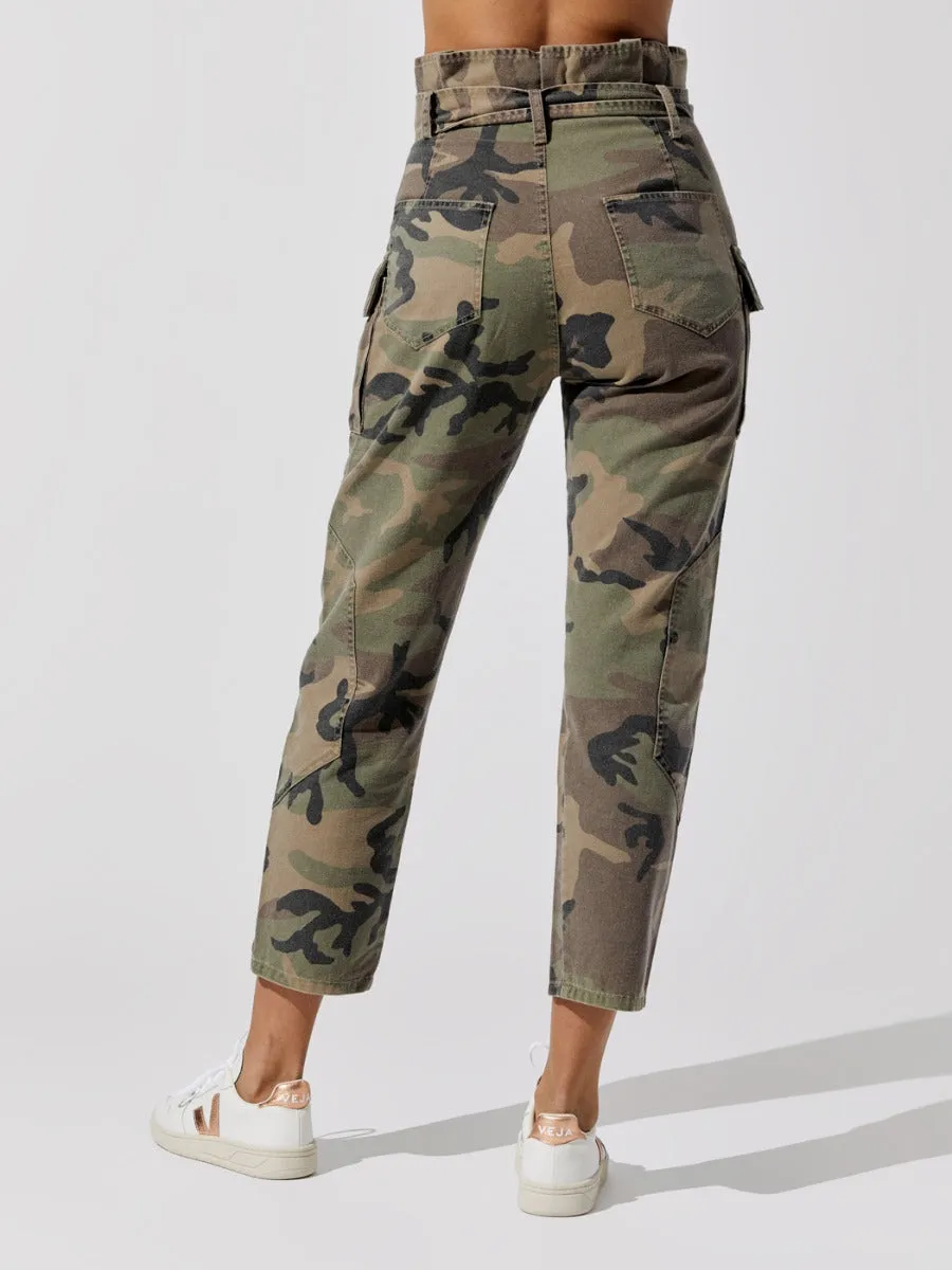 Bryn Paper Bag Vintage Washed Camo Pant - Woodland Camo