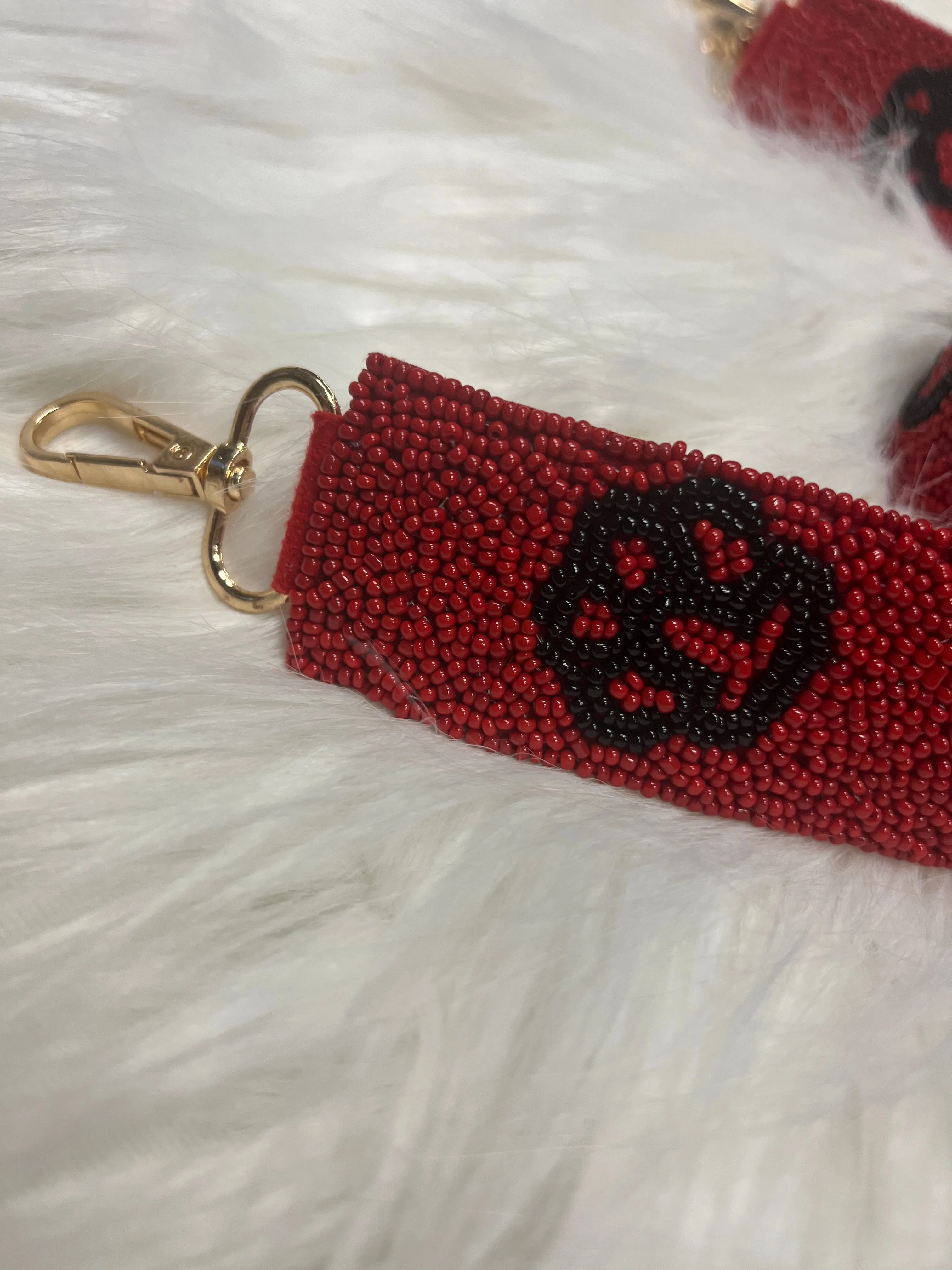 Bulldog Paw Beaded Bag Strap