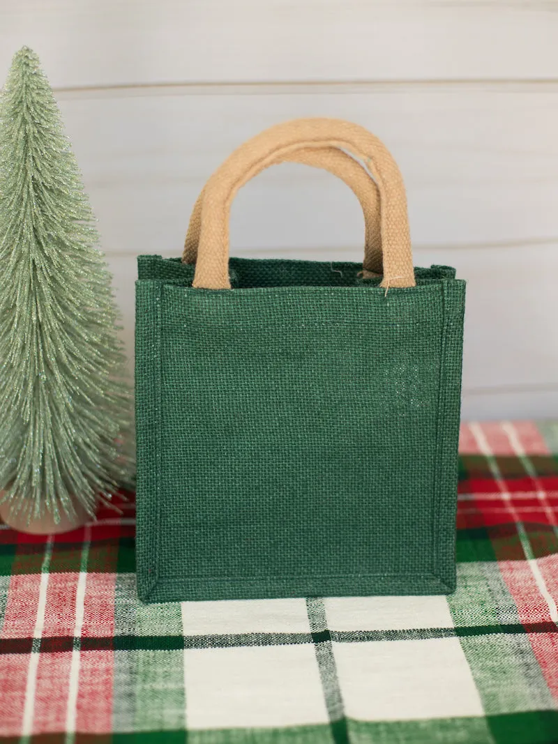 Bulldog St. Nick Petite Gift Tote - Green