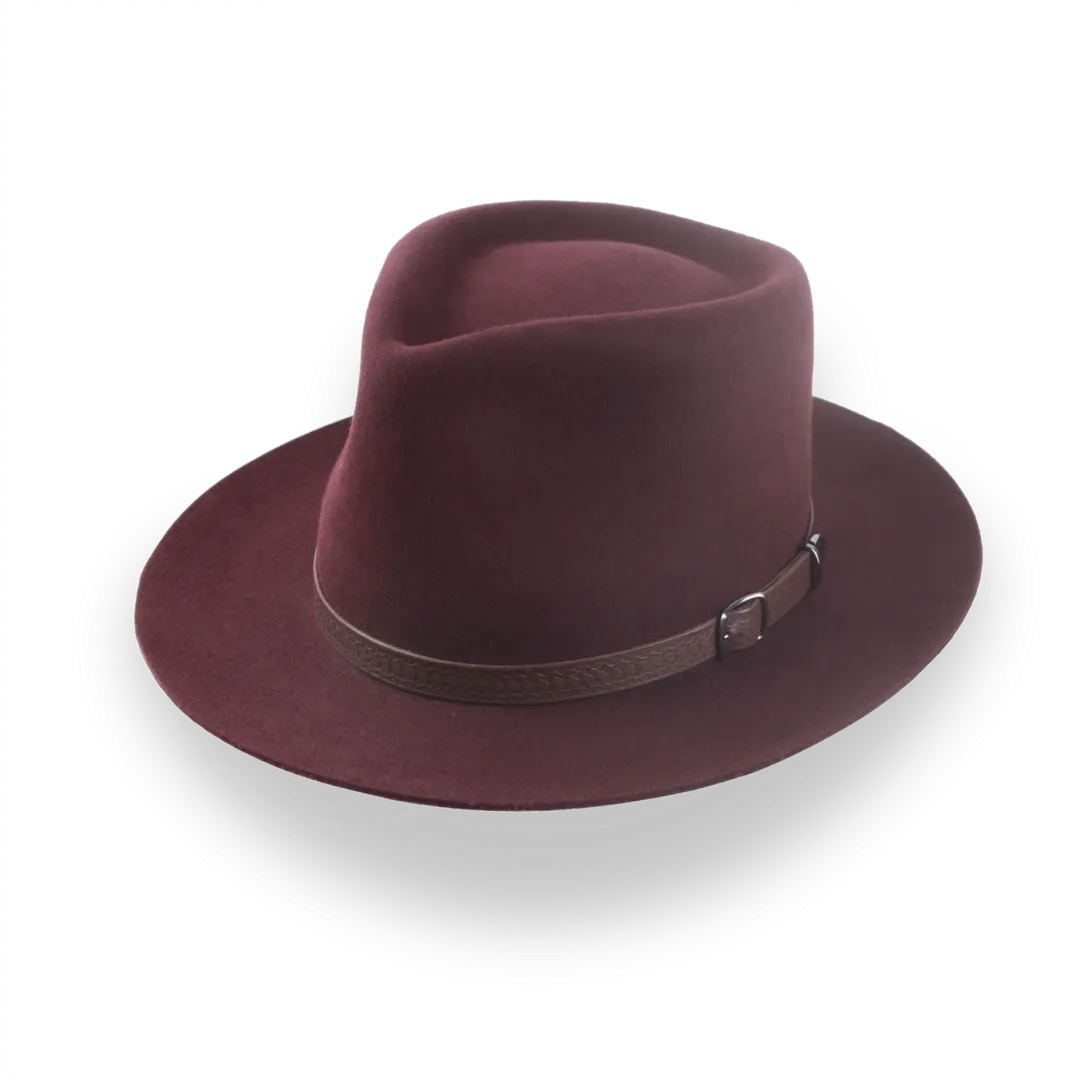 Burgundy Western Fedora in Outback Style | The Compass