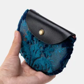 Burnout Velvet Revival Aqua Flap Coin Purse