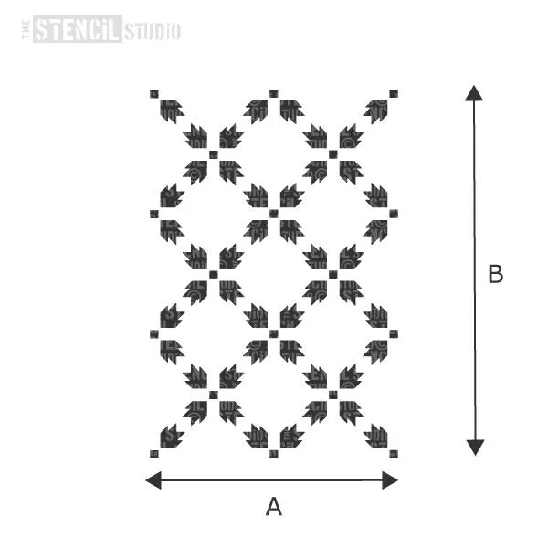 Carnation Flower Pattern Repeat Stencil