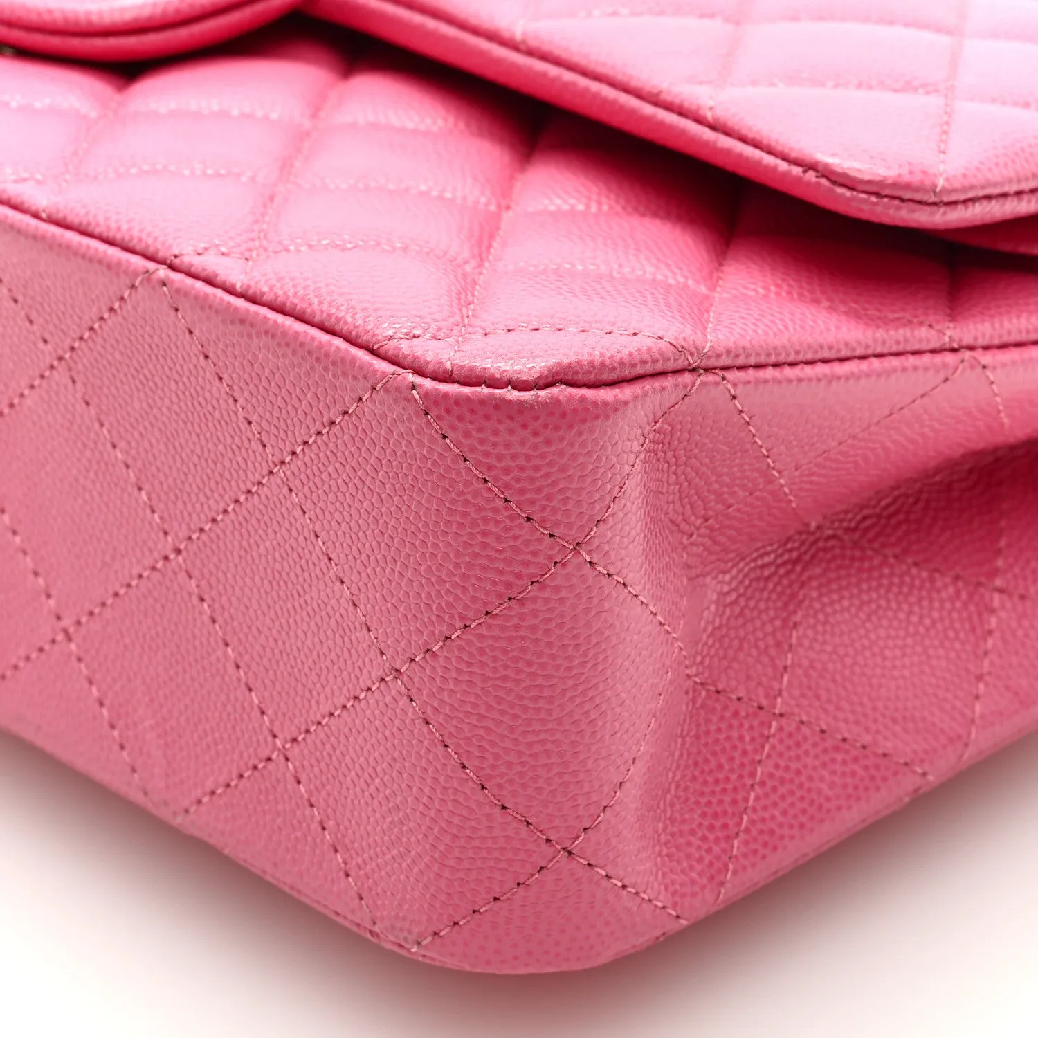 Caviar Quilted Medium Double Flap Pink