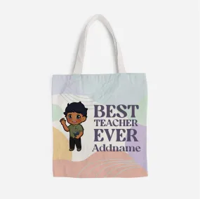 Chibi Best Teacher Ever Pastel Melody - Indian Male Teacher Full Print Tote Bag