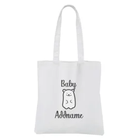 Christmas Series Baby Bear White Canvas Bag