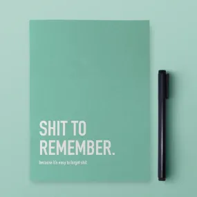 Classy Cards Notebook - Shit To Remember