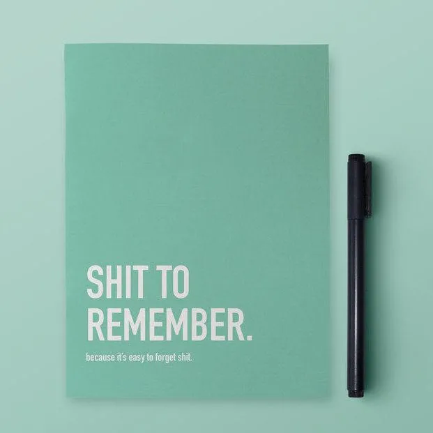 Classy Cards Notebook - Shit To Remember