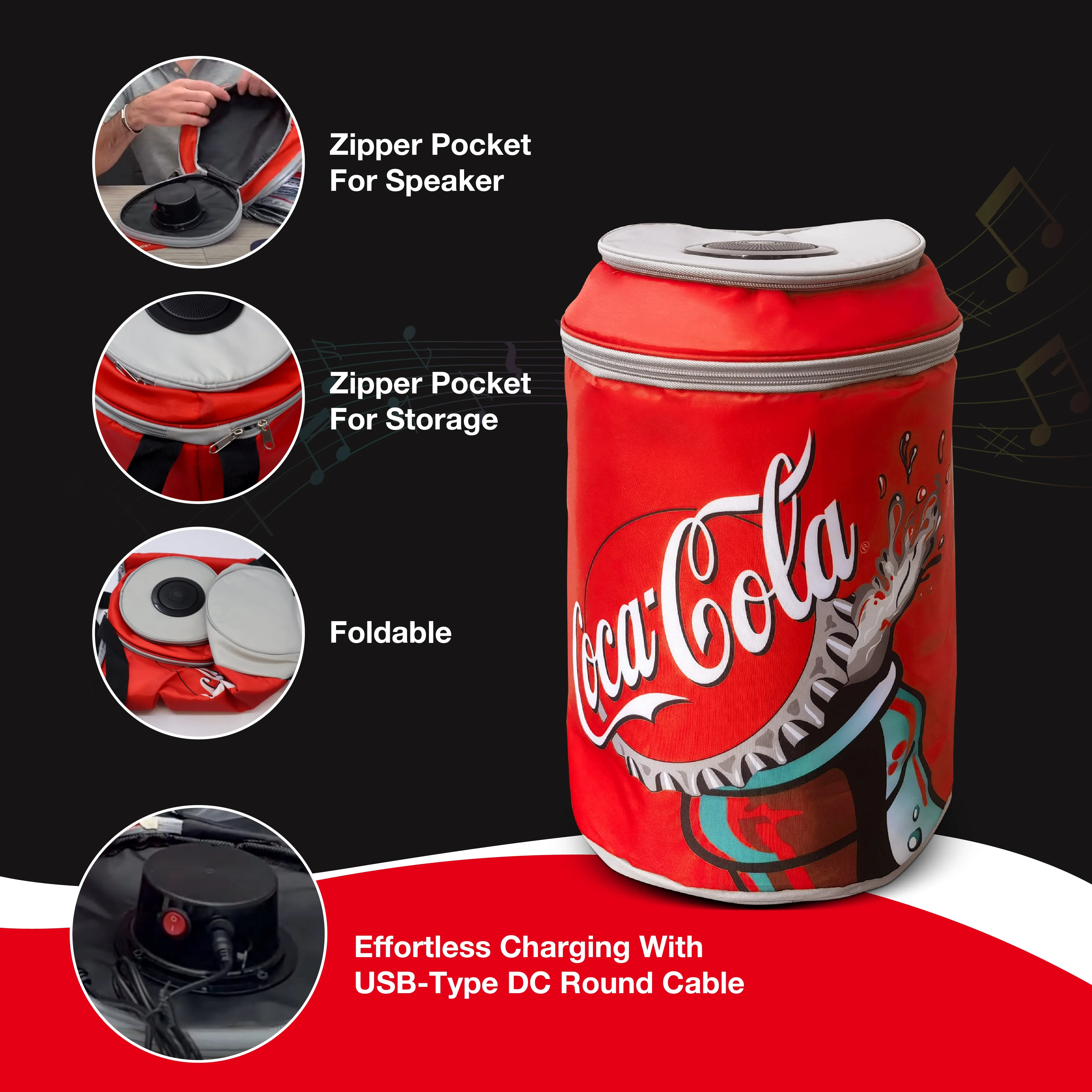 Coca-Cola/ Diet Coke Can Shaped Cooler Bag with Built-in Bluetooth Speakers