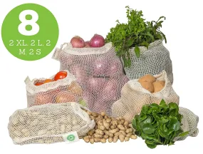 Cotton Mesh Bags for Vegetables - Organic Cotton Mart, Set of 8