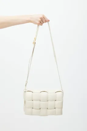 Cream Leather Padded Cassette Bag