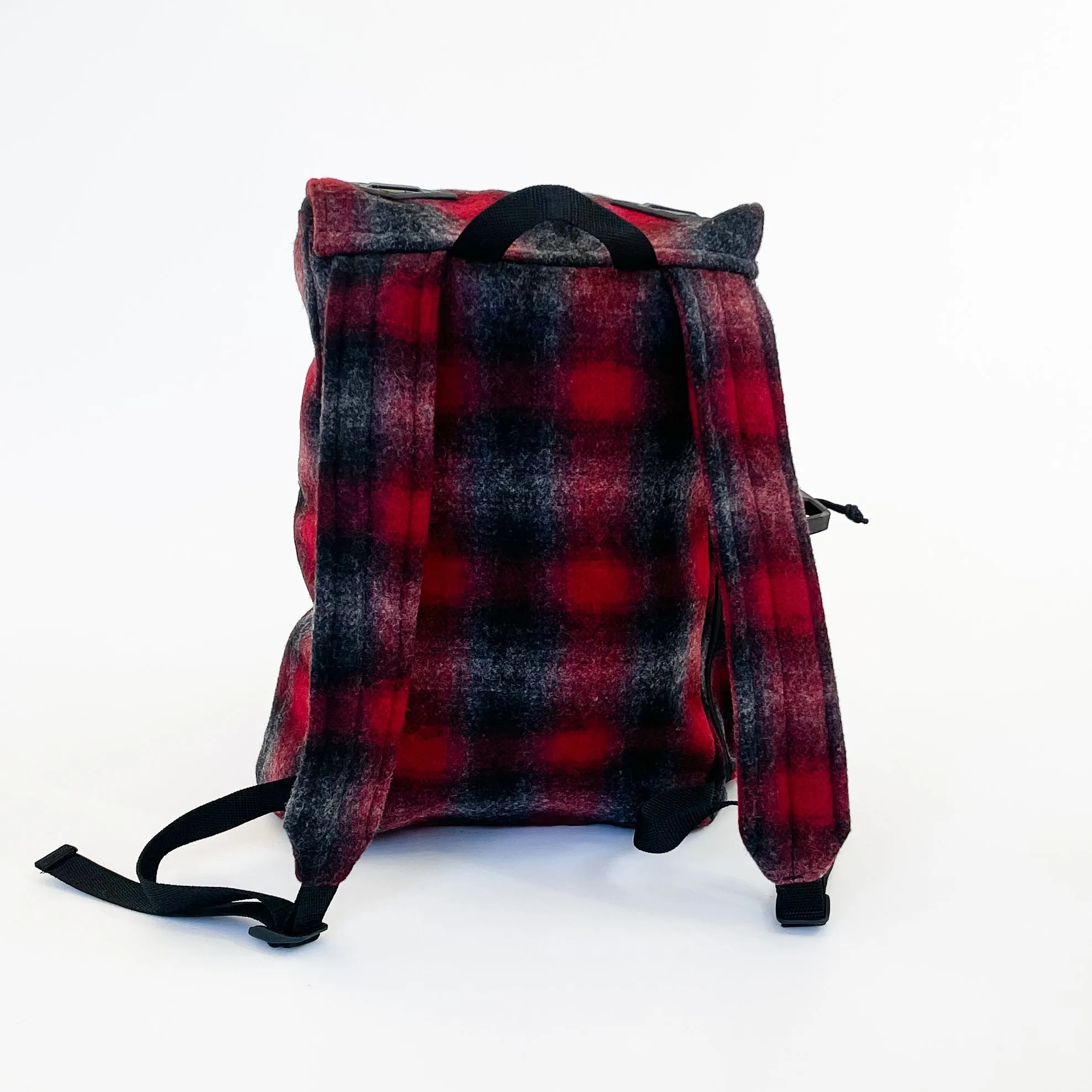 Day Pack - Red Black Gray Muted Plaid