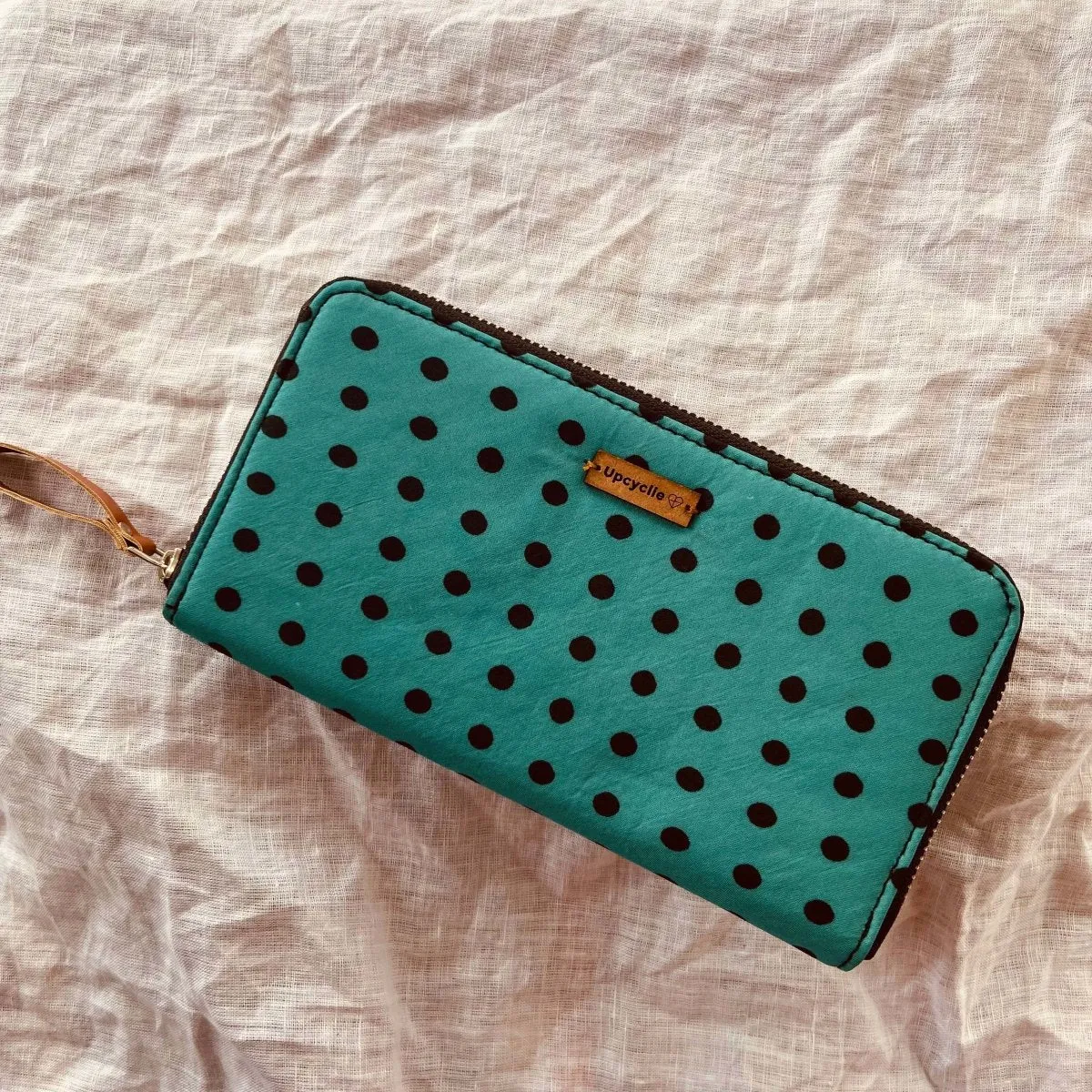 Eco-Friendly Hand-made Wallet - Green Polka