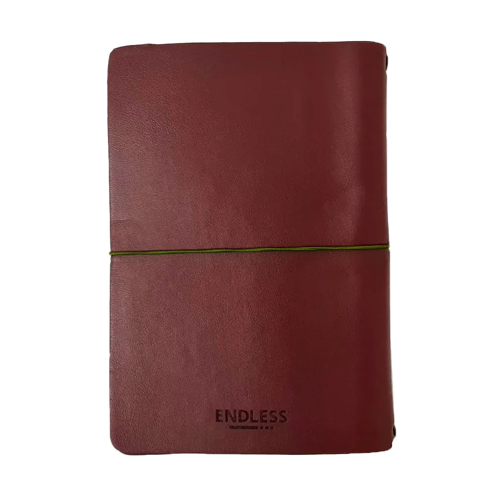 Endless Explorer Refillable Cactus Leather Regalia Paper Journal Maroon