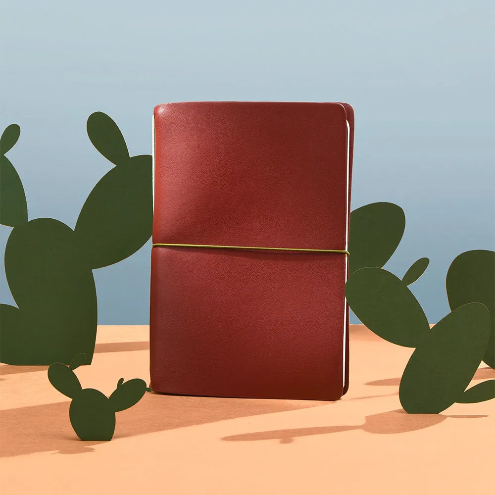 Endless Explorer Refillable Cactus Leather Regalia Paper Journal Maroon