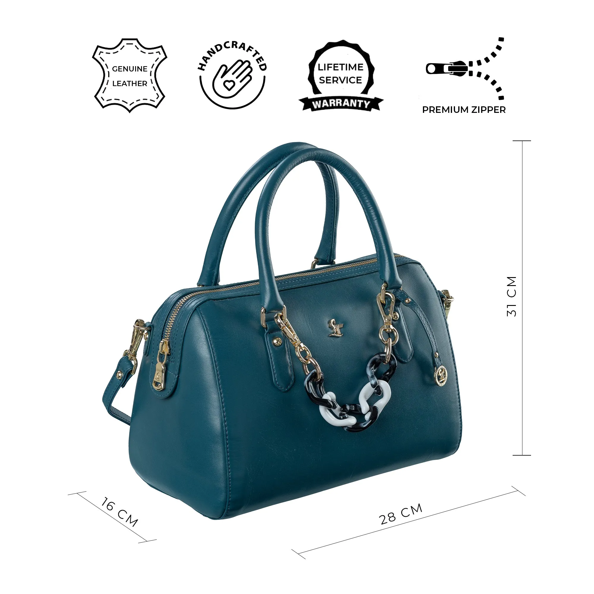 Enna - Sling Bag | Leather Handbag for Women | Genuine Leather Ladies Bag | Color: Blue