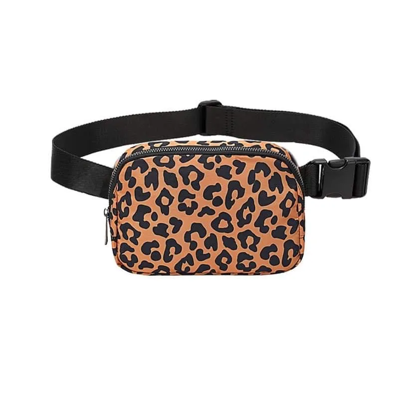 Fanny Pack/Cross Body Purse - Taupe Leopard