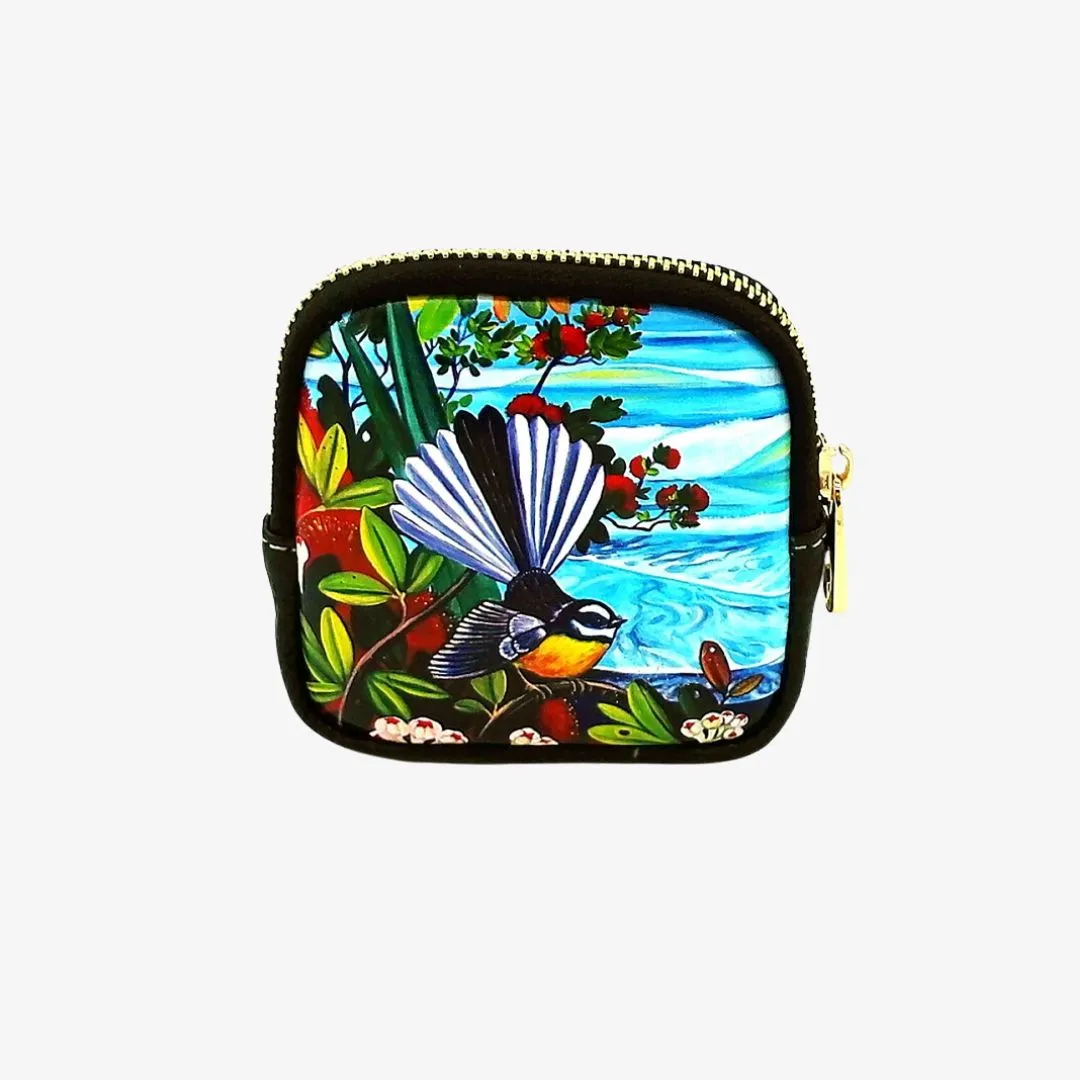 Fantail & Rangitoto Coin Purse