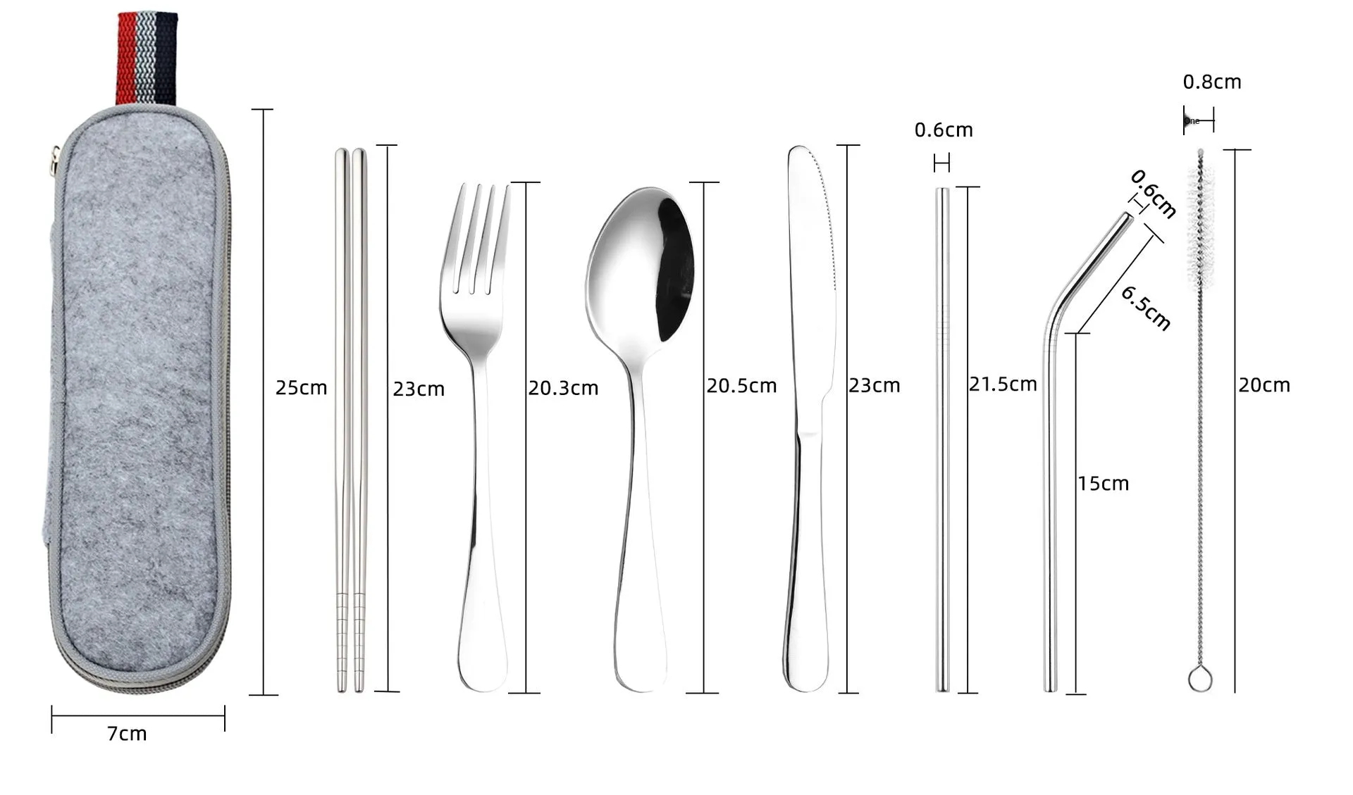 Faroot - 8Pc Stainless Steel Cutlery set in felt bag