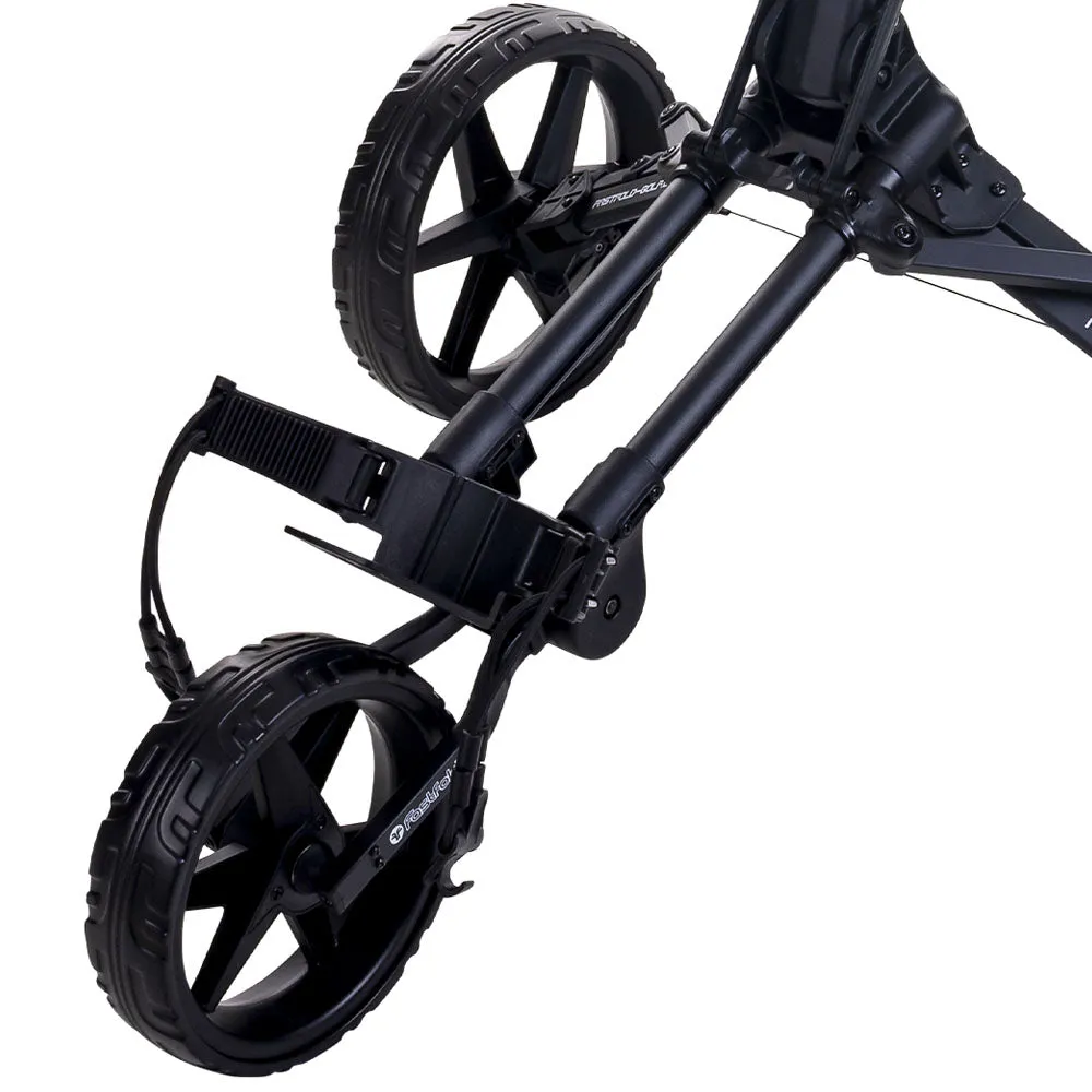 Fastfold Square 3-Wheel Push Trolley - Charcoal/Black