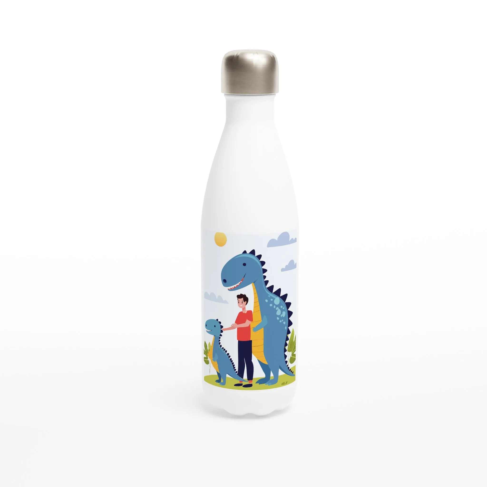 Father & Son Tyrannosaurus White 17oz Stainless Steel Water Bottle